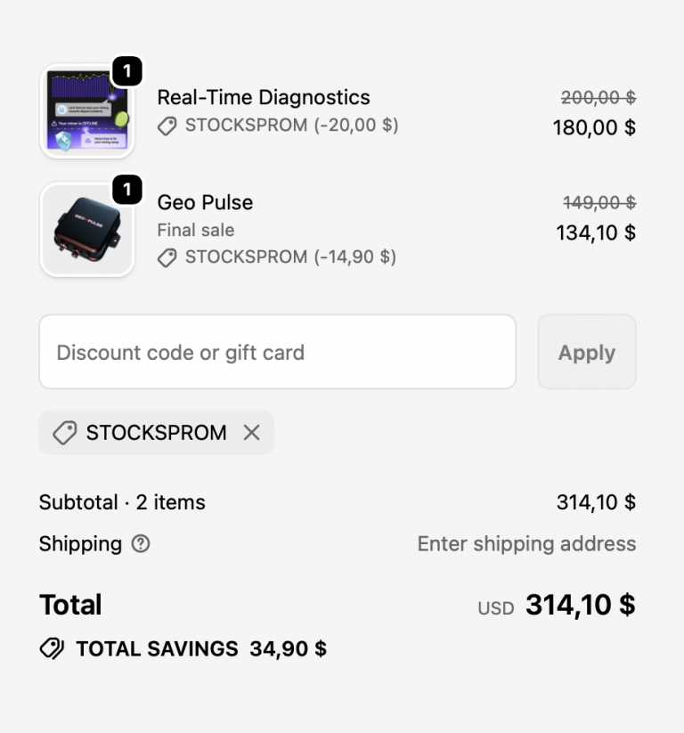 Helium Deploy cart with Discount Code STOCKSPROM 2026 - 10% off applied