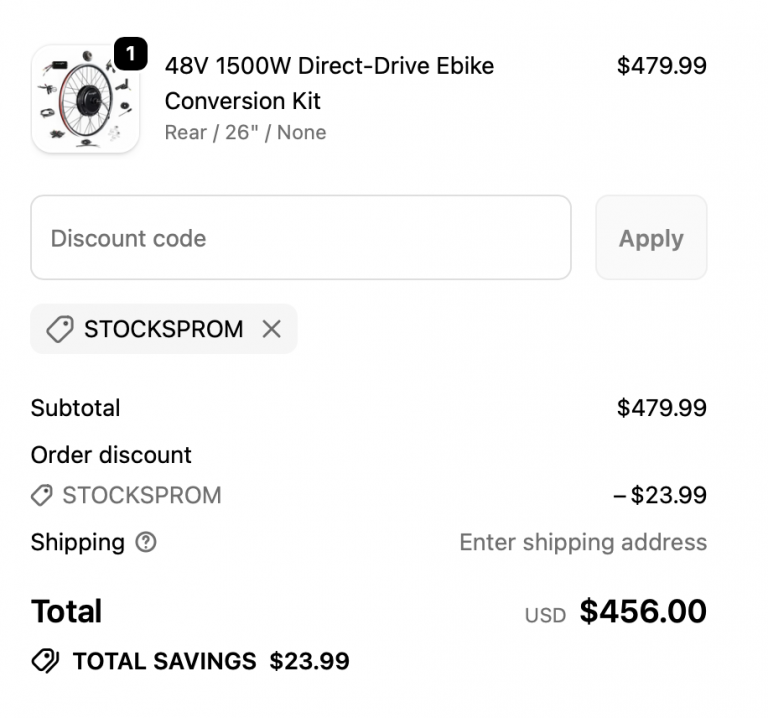 eBikeling cart with Discount Code STOCKSPROM 2026 - 10% off applied