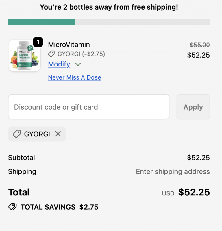 Dr. Brad Stanfield checkout with Discount Code GYORGI 2026 - 20% off applied